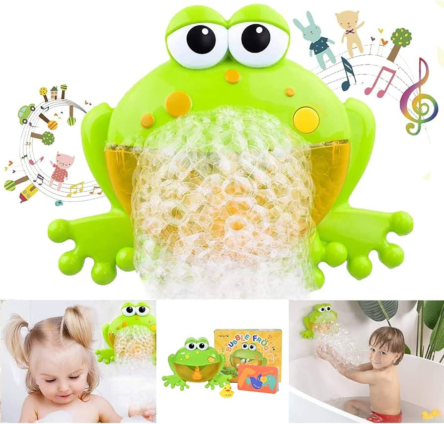 Baby Bath Bubble Toys Set,Tub Big Frog Automatic Bubble Maker Blower Toys with 12 Music Baby Fun ... | Amazon (US)