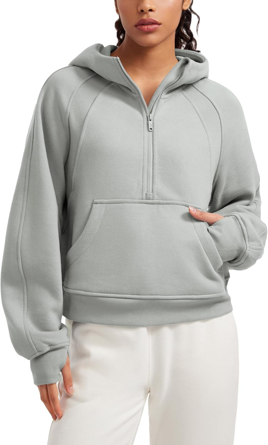 CRZ YOGA Womens Fleece Lined Half Zip Hoodies Pullover Oversized Long Sleeve Casual Workout Sweat... | Amazon (US)