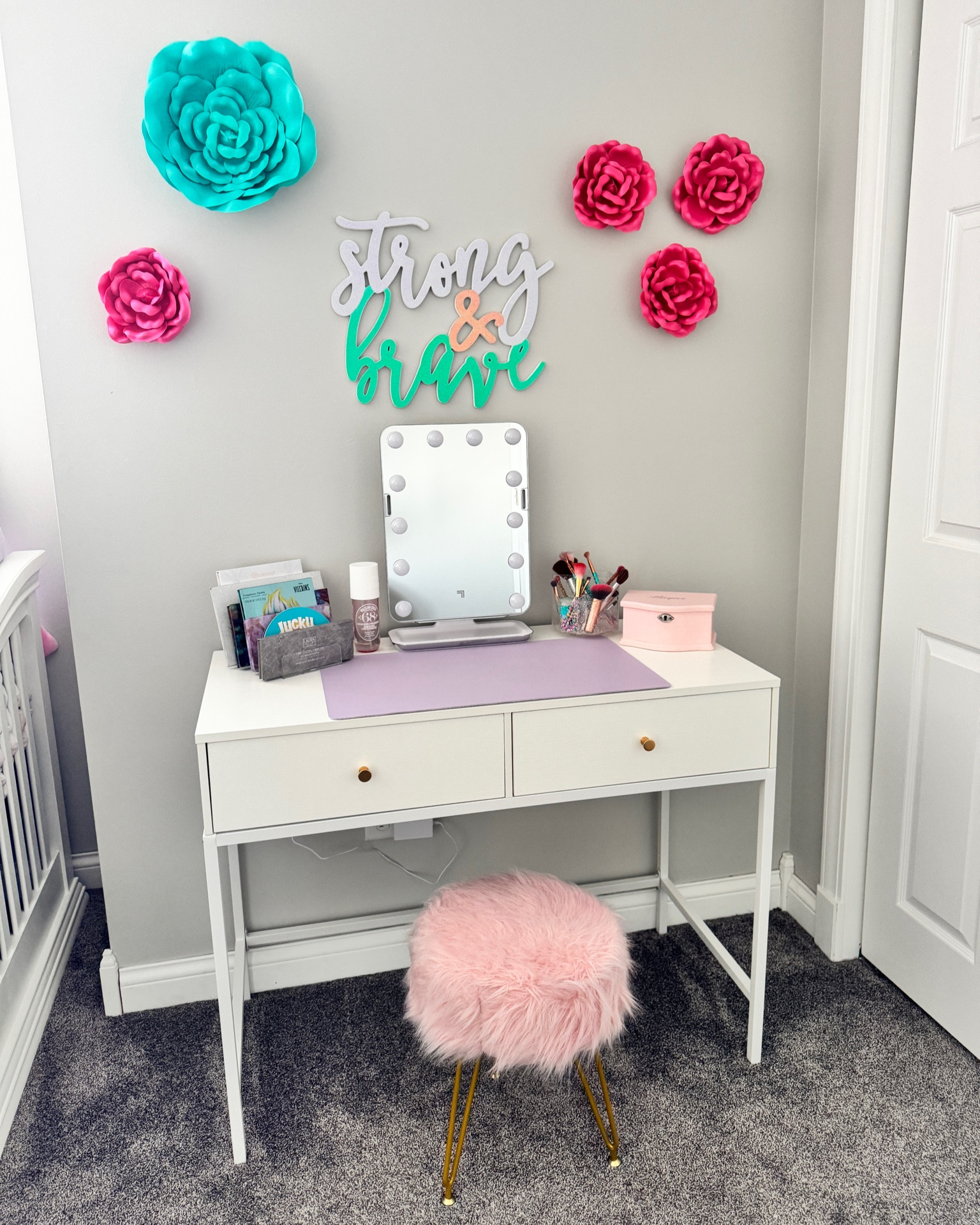 White vanity. Girls vanity. Girls white vanity. Girls Amazon vanity. White Amazon vanity. Vanity chair. Amazon. Amazon finds. Amazon furry vanity chair. Pink fluffy Amazon chair. Pink vanity chair. Makeup mat. Makeup mat for vanity. Vanity makeup mat. Makeup light. Light up mirror. Light up makeup mirror. QVC makeup mirror. QVC. Pottery barn teen. Pottery barn jewelry box. Amazon jewelry box. Pink jewelry box. Makeup brushes. Mermaid makeup brushes. Makeup palette organizer. Makeup organization. Makeup organizers. Girls room. Girls room ideas. Girls makeup. Beauty products. Amazon beauty products. Sol de Janeiro body spray. Body mist. Gift ideas. 

#LTKKids #LTKBeauty #LTKGiftGuide