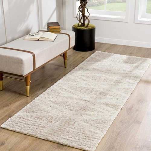 Hauteloom Winnebago Moroccan Farmhouse Hallway, Kitchen Shaggy Runner Rug - Bohemian Shag - Plush... | Amazon (US)