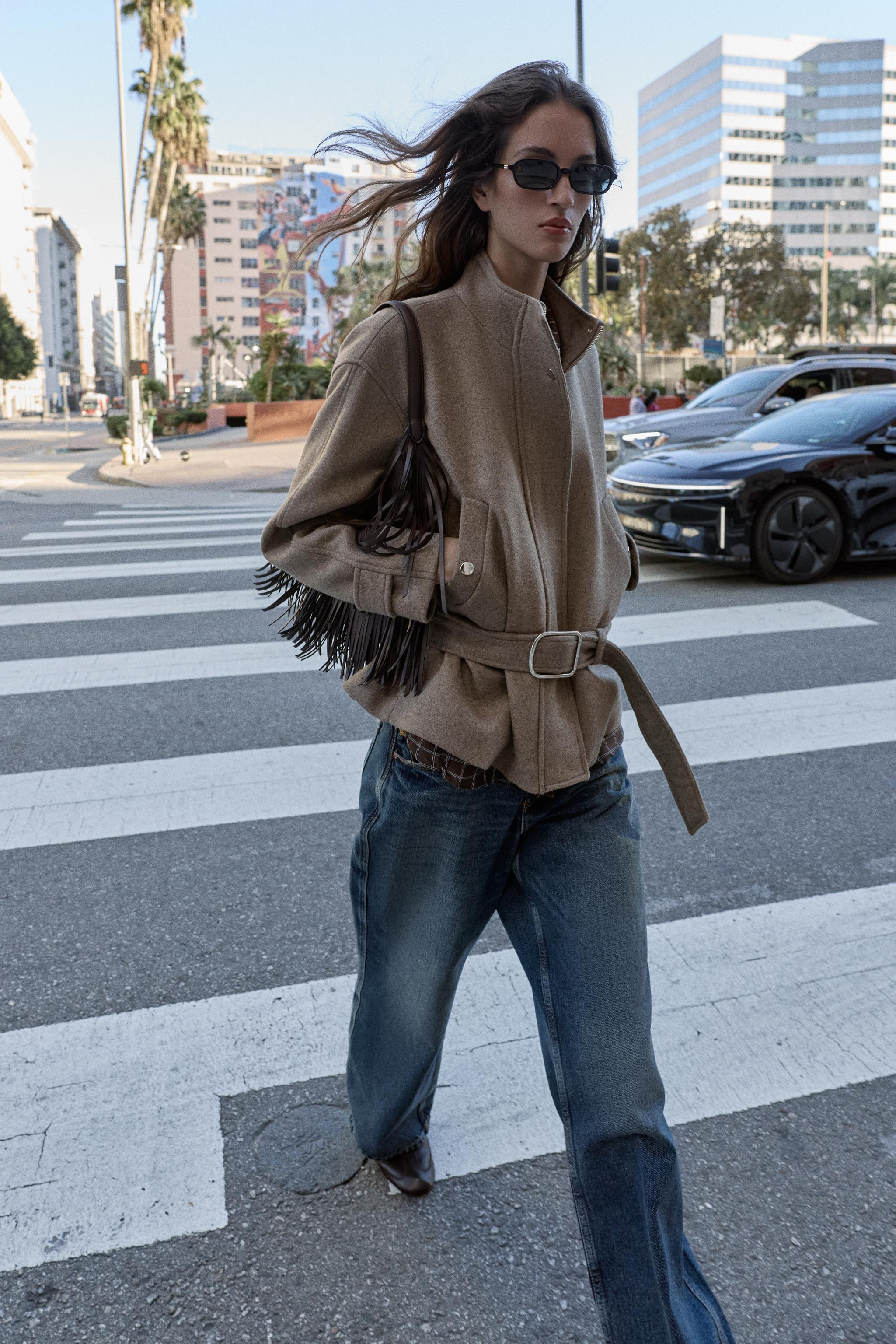 BELTED WOOL BLEND SHORT COAT | Zara Canada