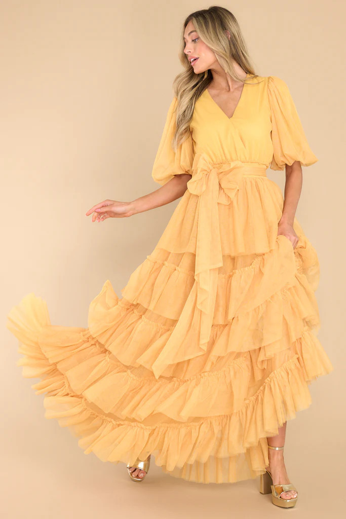A Beautiful Feeling Yellow Maxi Dress | Red Dress 