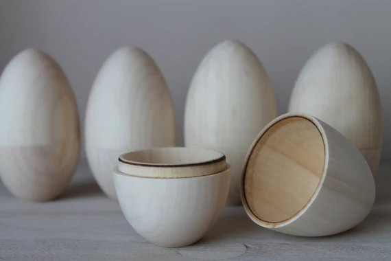 Hollow Wooden Egg 3.54" | Etsy (US)