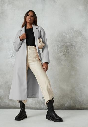 Gray Side Side Split Formal Midaxi Coat | Missguided (US & CA)