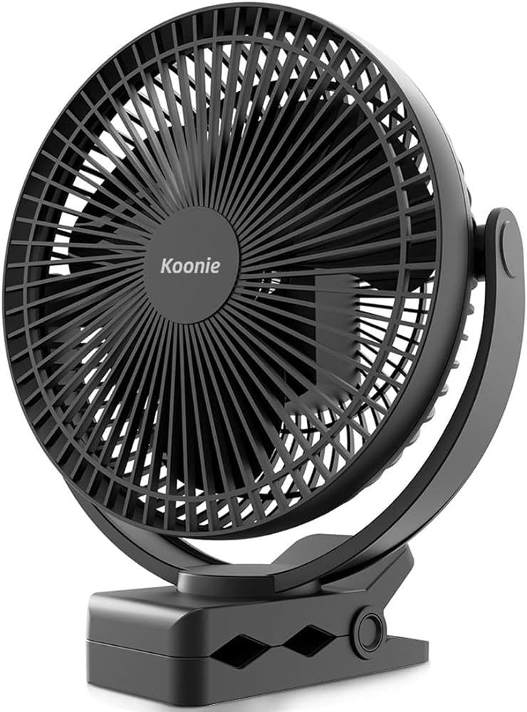 Koonie 10000mAh Rechargeable Portable, 8-Inch Battery Operated Clip on Fan, USB, 4 Speeds, Strong... | Amazon (US)