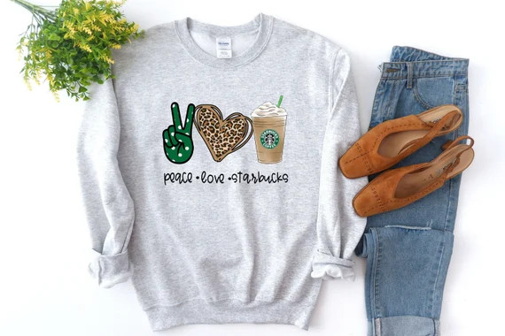 Peace Love Starbucks  Frappuccino  Leopard Print  Unisex | Etsy | Etsy (US)