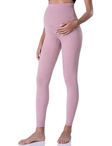 POSHDIVAH Women's Maternity Leggings Over The Belly Pregnancy Yoga Pants Active Wear Workout Leggings Pink Medium | Amazon (US)