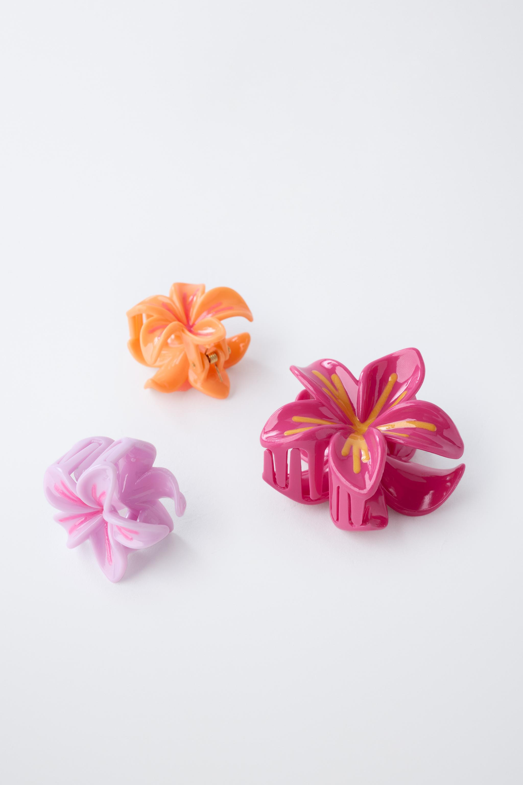 3-PACK OF HIBISCUS HAIR CLIPS | Zara UK