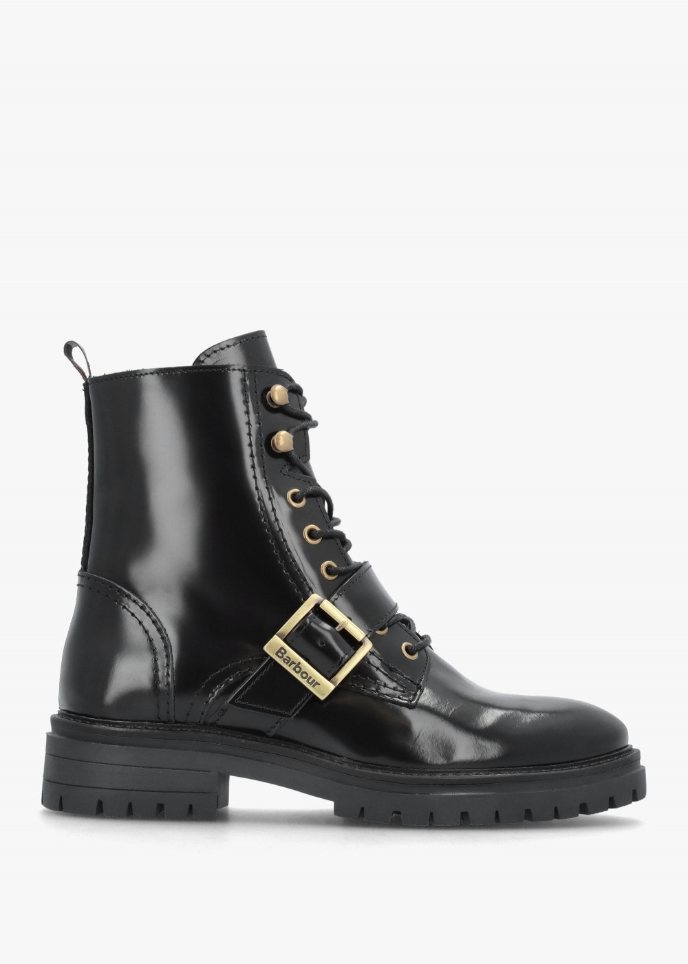 Ouseburne Black Glace Leather Biker Boots | Daniel Footwear (UK)