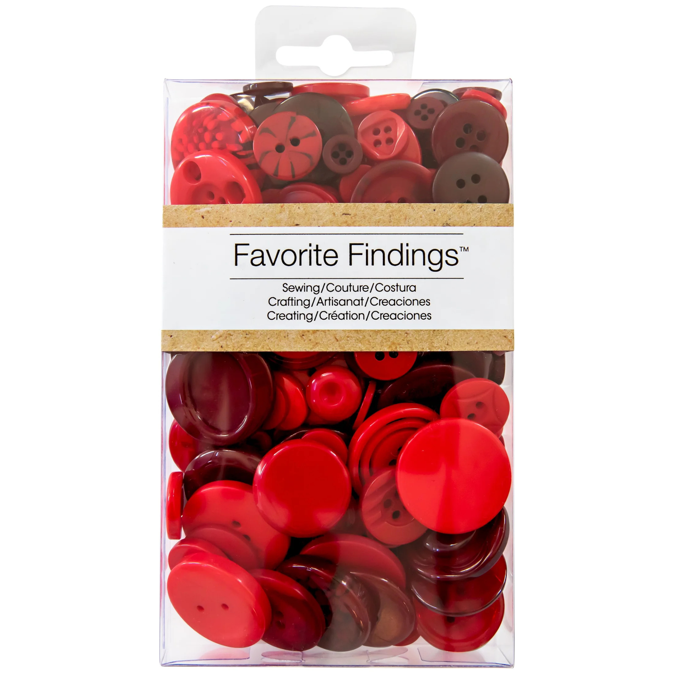 Favorite Findings Value Red Assorted Sew Thru & Shank Buttons, 4 Ounces | Walmart (US)