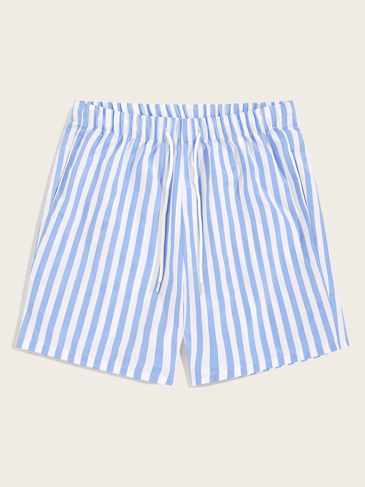 SHEIN Men Drawstring Elastic Waist Striped Shorts | SHEIN