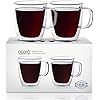 Eparé Coffee Mugs - Clear Glass Double Wall Cup Set - Insulated Glassware - Best Large Coffee Es... | Amazon (US)