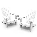 Keter 2 Pack Alpine Adirondack Resin Outdoor Furniture Patio Chairs with Cup Holder-Perfect for Beac | Amazon (US)