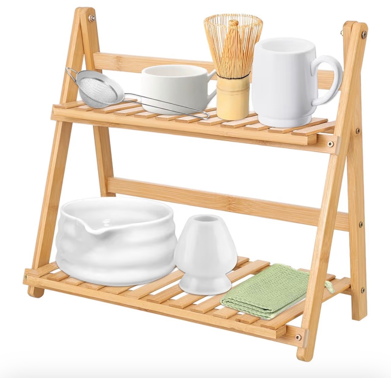 Collapsable bamboo shelf for markets 