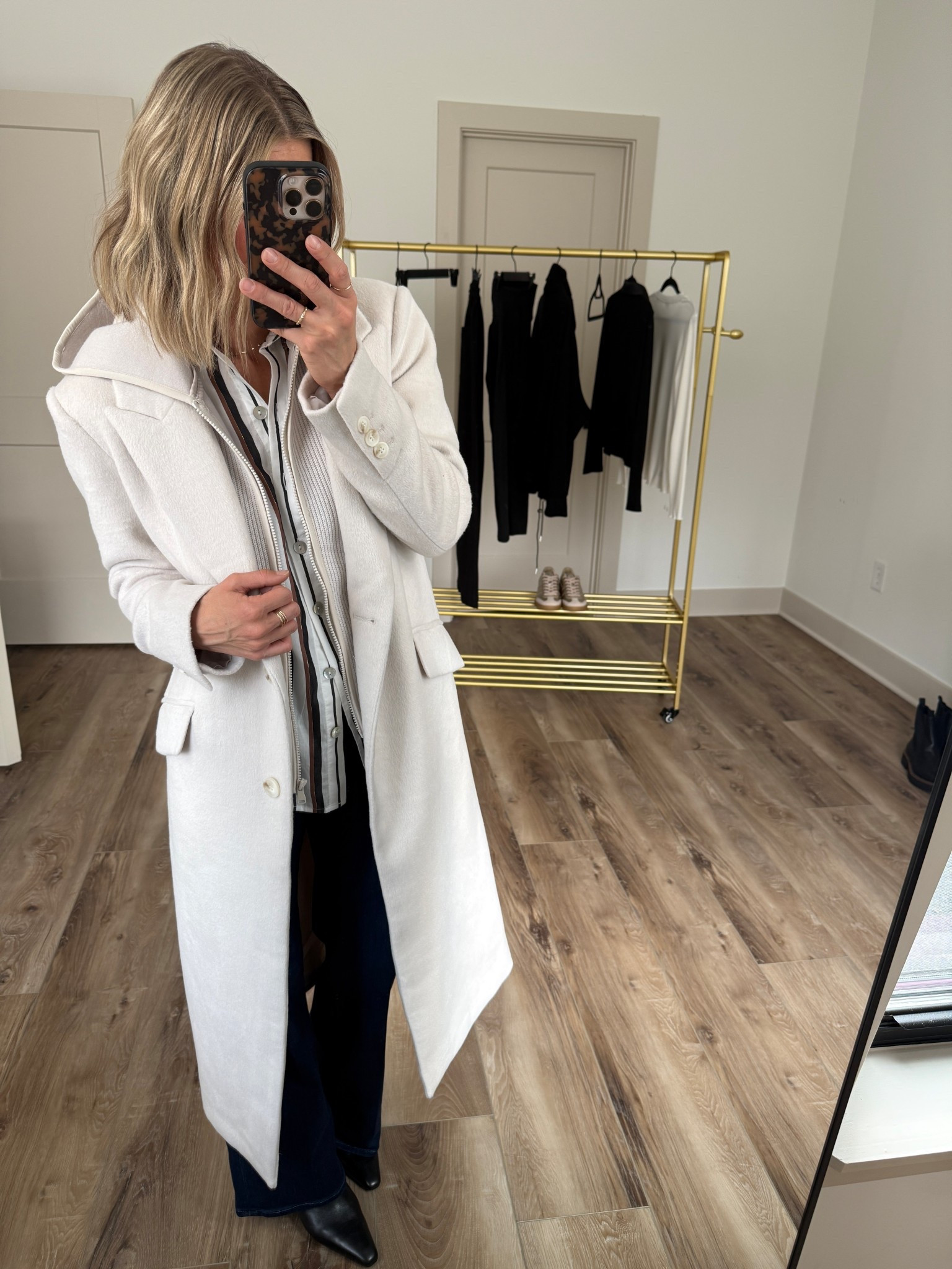 Wool/Cashmere Blend Jacket with Removable Hood, wearing tts small 

@evereveofficial #everevepartner #everevestyle

#LTKGiftGuide #LTKSeasonal #LTKOver40