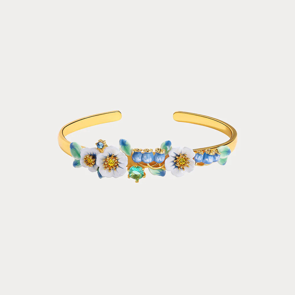 Blueberry Flower Cuff Bracelet | Selenichast