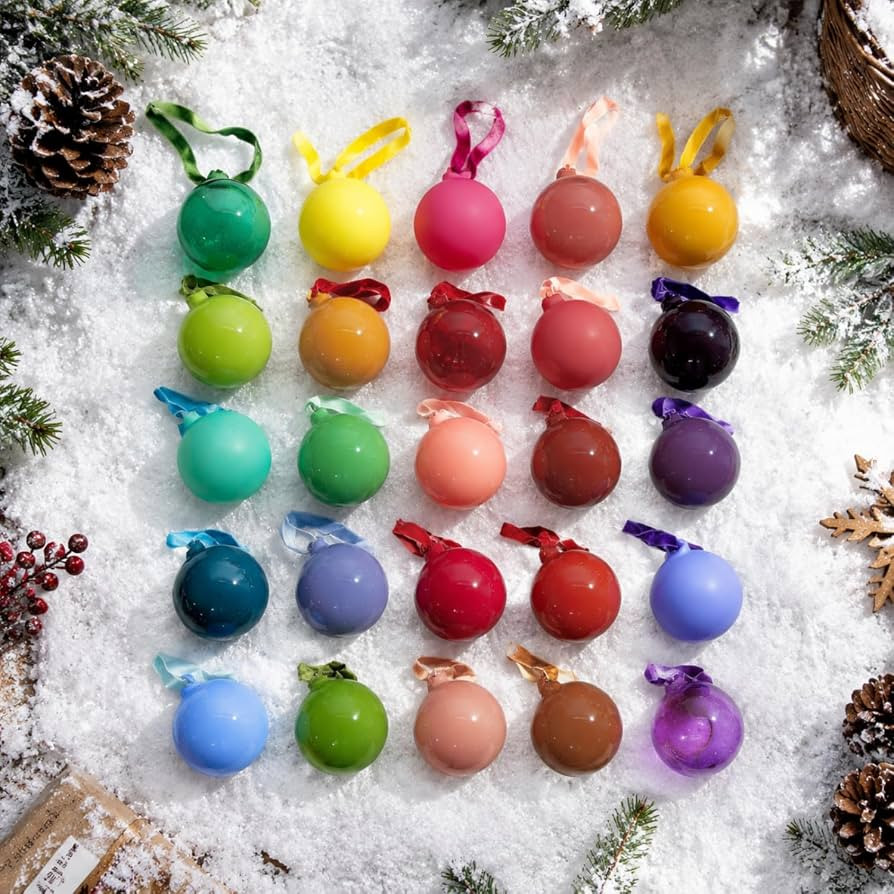 Syhood 25 Pcs Coloful Christmas Glass Ornaments 2.4" Rainbow Baubles Balls | Amazon (US)