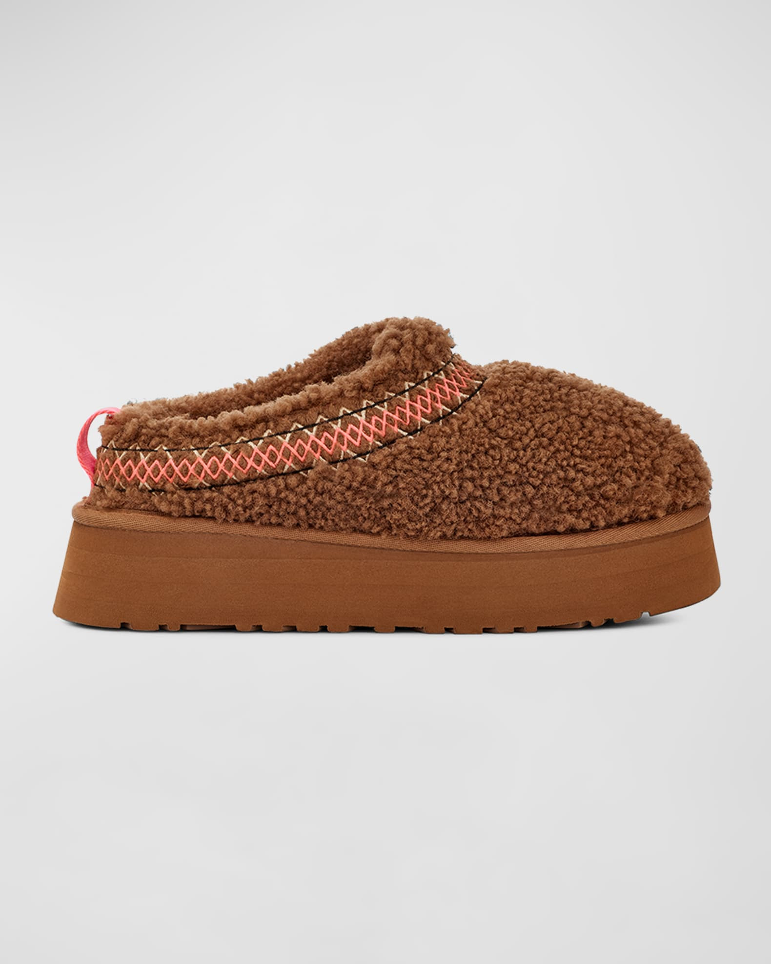 Tazz Shearling Braided Flatform Slippers | Neiman Marcus