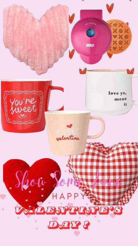 Valentines mugs
Coffee mugs
Valentine’s pillows 

#LTKSeasonal #LTKparties #LTKhome
