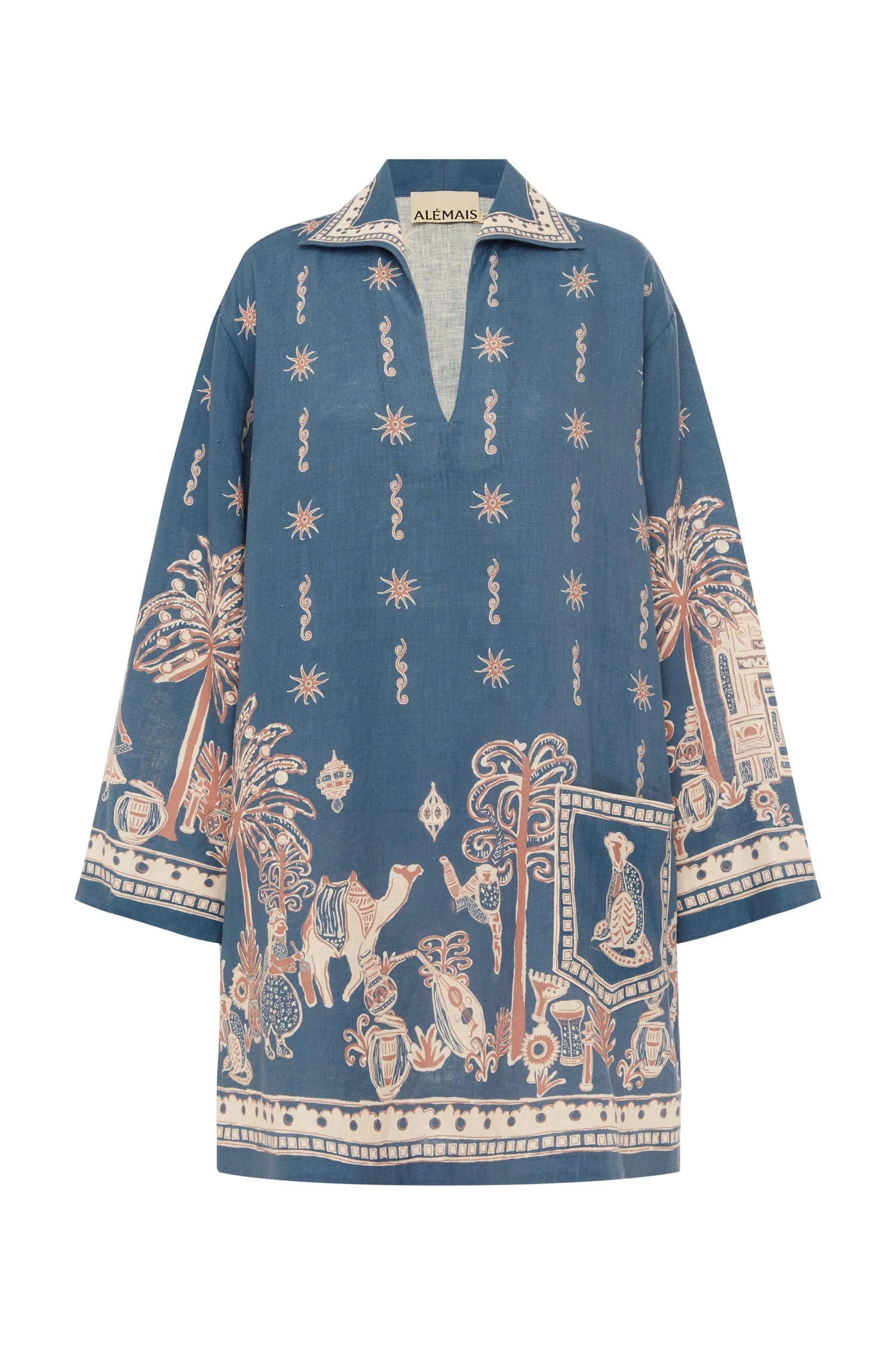 Acacia Linen Long-Sleeve Mini Dress | Alemais (AU, US, UK)