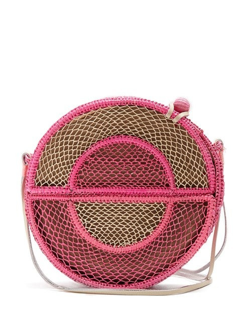 Sophie Anderson - Nilsa Circle Toquilla Straw Cross Body Bag - Womens - Pink Multi | Matches (US)
