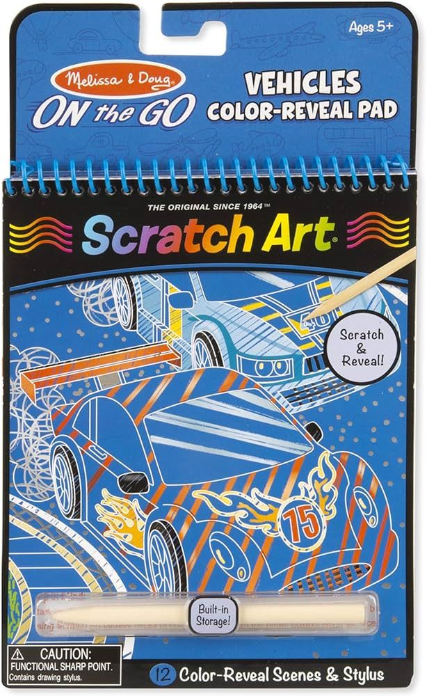 Melissa & Doug On the Go Scratch Art Color-Reveal Pad - Vehicles | Amazon (US)