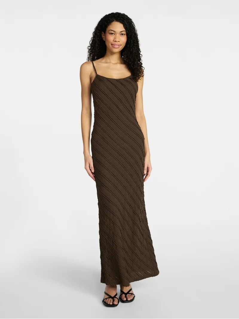 No Boundaries Sleeveless Ruffle Maxi Dress, Women's XXS-XXL | Walmart (US)