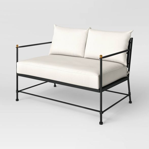 Midway Metal Patio Loveseat - Black - Threshold™ designed with Studio McGee | Target