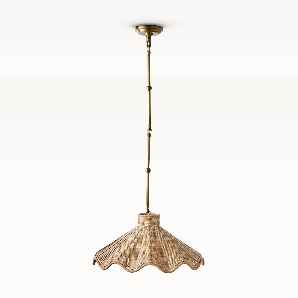 Carmel Rattan Scalloped Pendant | Williams-Sonoma