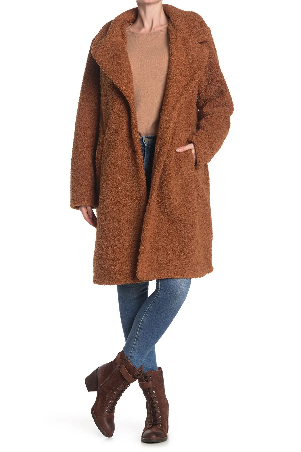 VERO MODA 3/4 Faux Fur Teddy Jacket at Nordstrom Rack | Nordstrom Rack