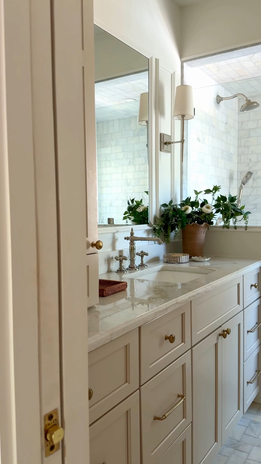 If I could only recommend one paint combination for the rest of my life, this would be it.

Years ago, I tested what felt like every white paint sample on the market looking for the perfect pairing: a white for the walls with just enough warmth and depth to bring a room to life, paired with a true, crisp white for the trim and ceiling. I still get excited every time I walk into this house! Here it is:

Wall color: Cloud Cover by Benjamin Moore (Eggshell)

Trim & ceiling: Pure White by Sherwin-Williams (Flat)

One thing I don’t recommend: color matching these into another brand. It never turns out exactly the same, and my home is proof of it during a project…trust me. And as always, test samples in your own home first: natural light and sun exposure can completely change how a paint color reads.

Comment SHOP to browse my home room by room, with all the sources and details.