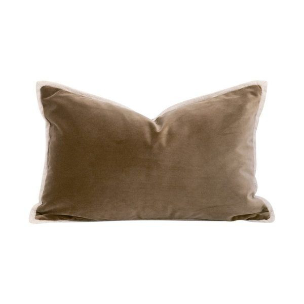 The Not So Basic 20" Essential Lumbar Pillow, Set of 2 Caramel Velvet | Scout & Nimble