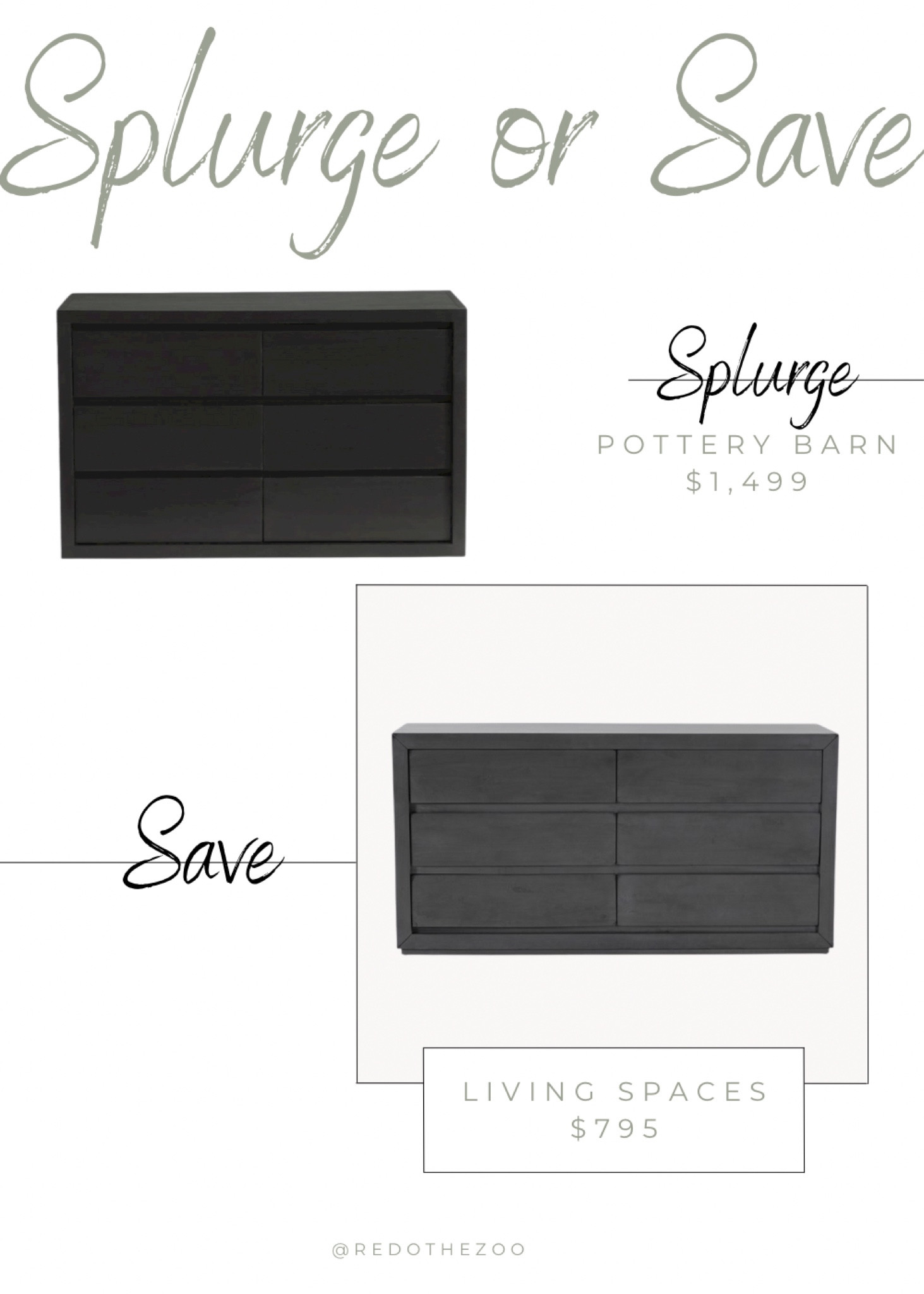 Pottery Barn Cayman Dresser dupe! Cayman 6 drawer dresser dupe, solid wood dresser, dark wood dresser, splurge or save.
Living Spaces cannot be linked, search Alor Dresser. Splurge or save 

#LTKhome #LTKsalealert #LTKstyletip