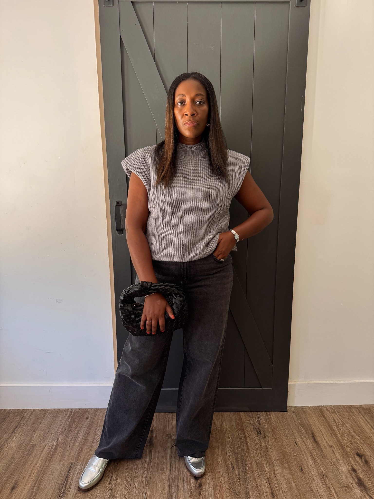 Vici Gray Sweater,  black denim jeans, and a black 

#LTKOver40 #LTKFindsUnder100 #LTKStyleTip