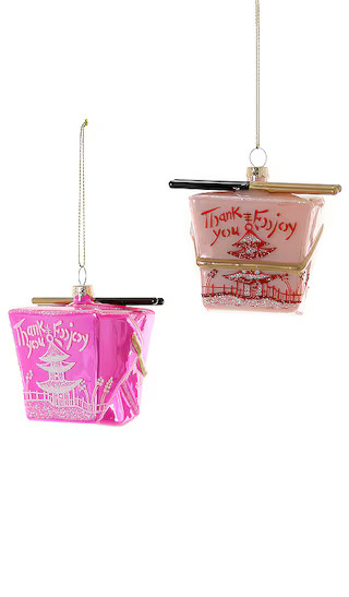 Chinese Take Out Ornaments Set Of 2 in Pink | Revolve Clothing (Global)