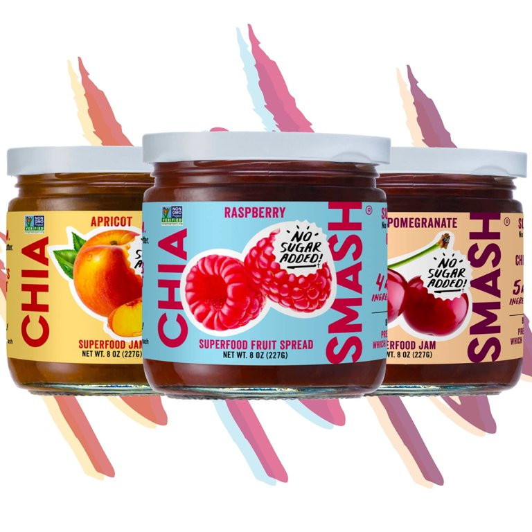 Chia Smash Jam, Variety Adventure 3-Pack | No Sugar Added, Naturally Sweet Jelly | Keto Friendly,... | Walmart (US)