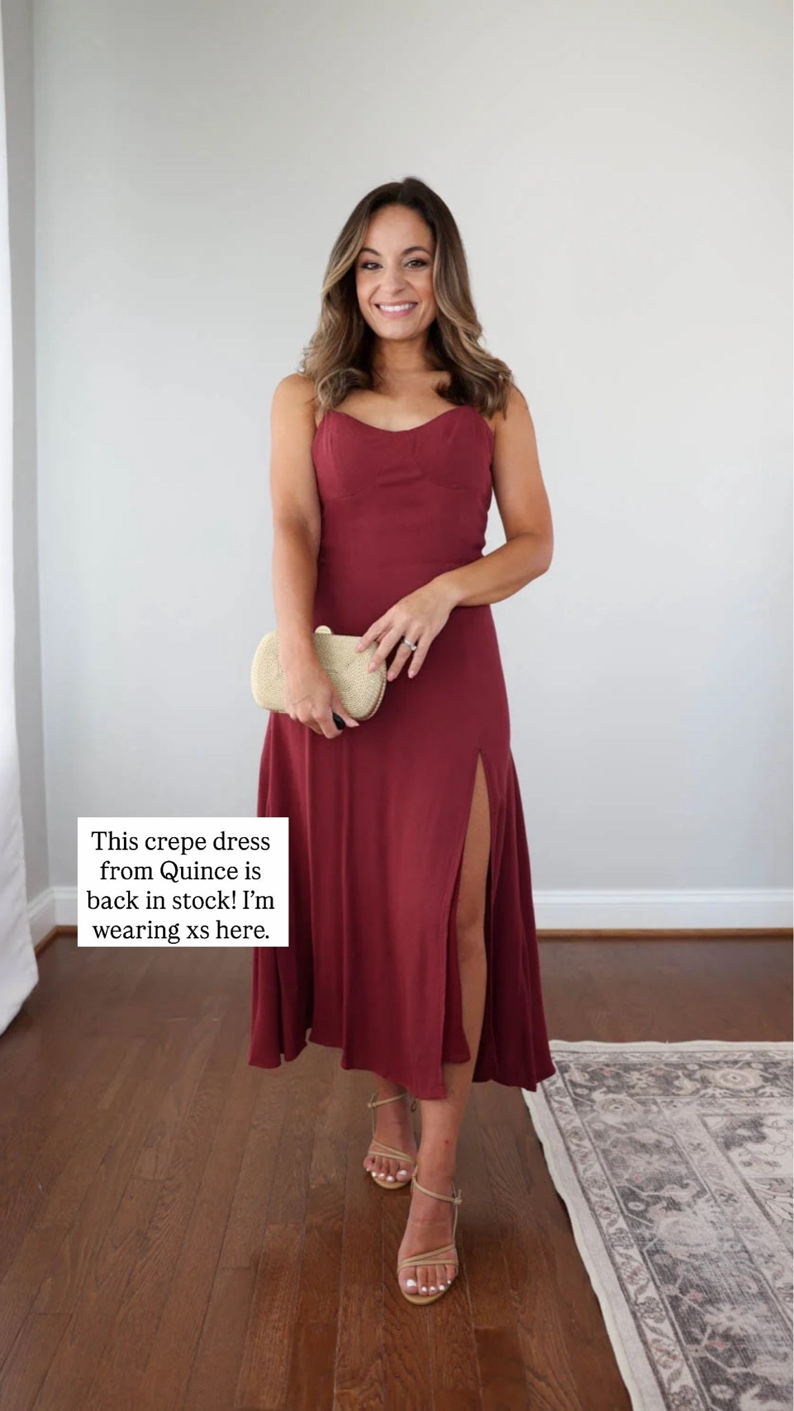 I heard you were looking for a few wedding guest dress ideas! 

Crepe Red Dress (Quince): xs