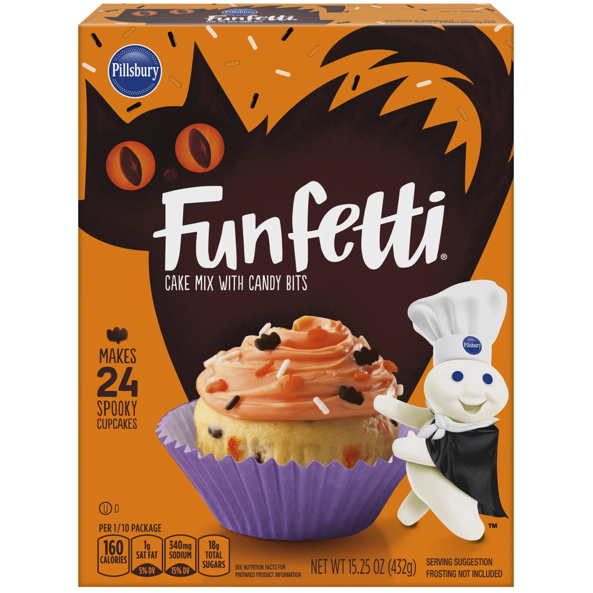 Pillsbury Funfetti Halloween Cake Mix with Candy Bits, 15.25 Oz Box | Walmart (US)