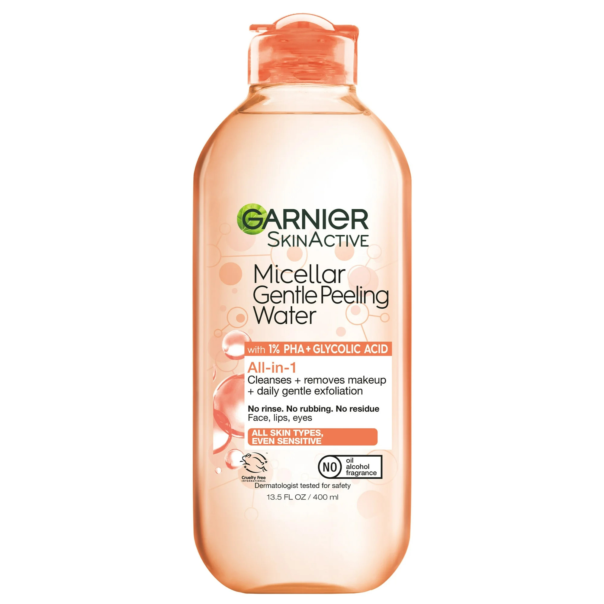 Garnier SkinActive Micellar Gentle Peeling Water All in 1 Makeup Remover, Face Cleanser, 13.5 fl oz | Walmart (US)