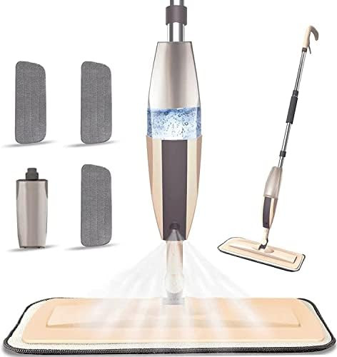 Microfiber Spray Mop for Floor Cleaning, Dry Wet Wood Floor Mop with 3 pcs Washable Pads, Handle ... | Amazon (US)