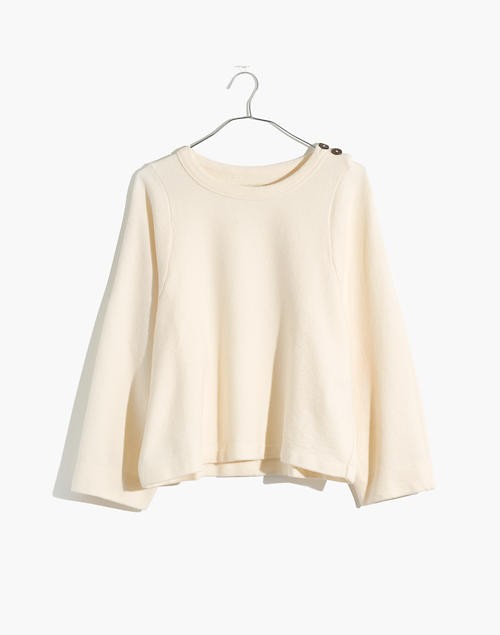 Shoulder-Button Elbow-Patch Top | Madewell