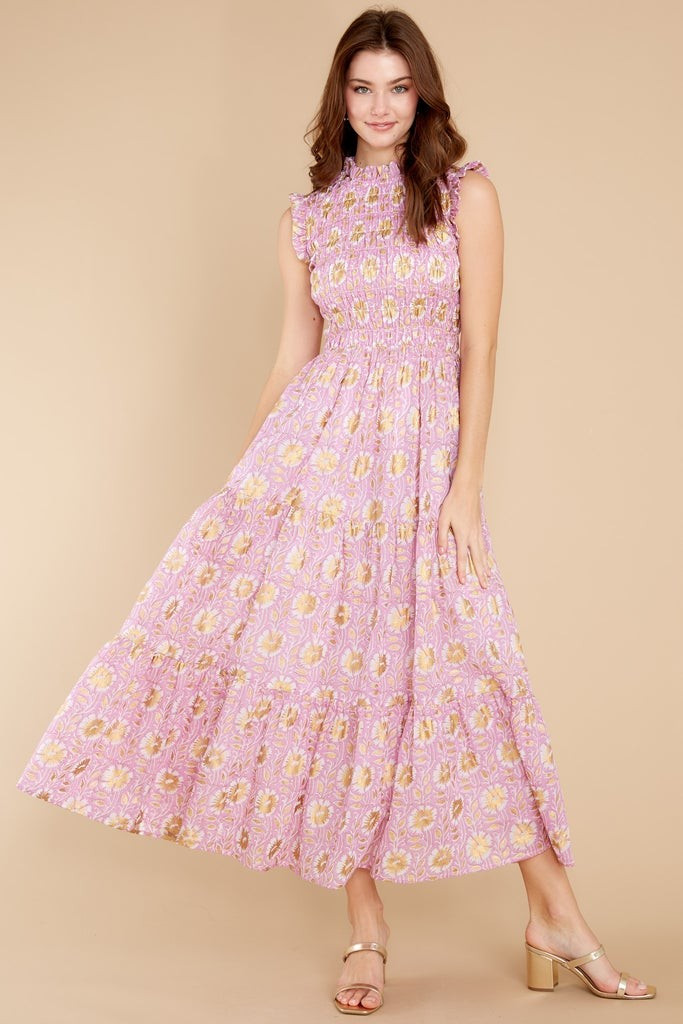 Haveli Rose Sleeveless Smocked Maxi | Red Dress 