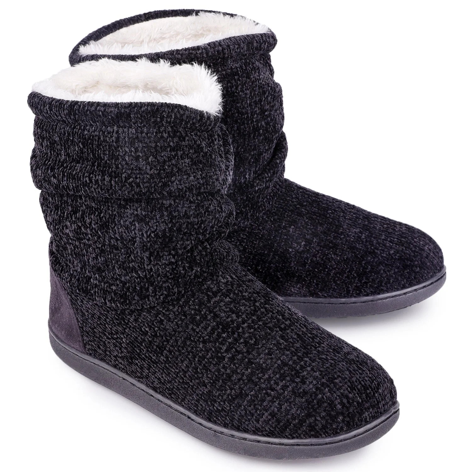 Homeier Ralph Women's Chenille Knit Boots Slippers Warm Plush Fleece Cosy Winter Booties Slipper ... | Walmart (US)
