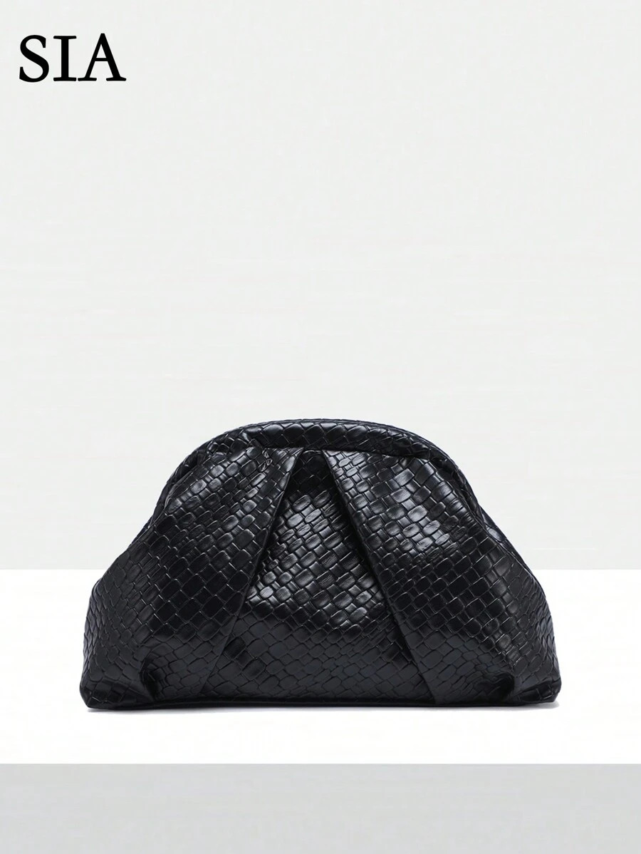 Women's Vintage Minimalist Beaded Sequin Tropical Plant Woven Embossed Angola Red Rivet Decor Lar... | SHEIN