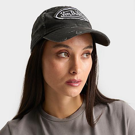 Von Dutch Busted Dad Strapback Hat in Washed Black | Finish Line (US)