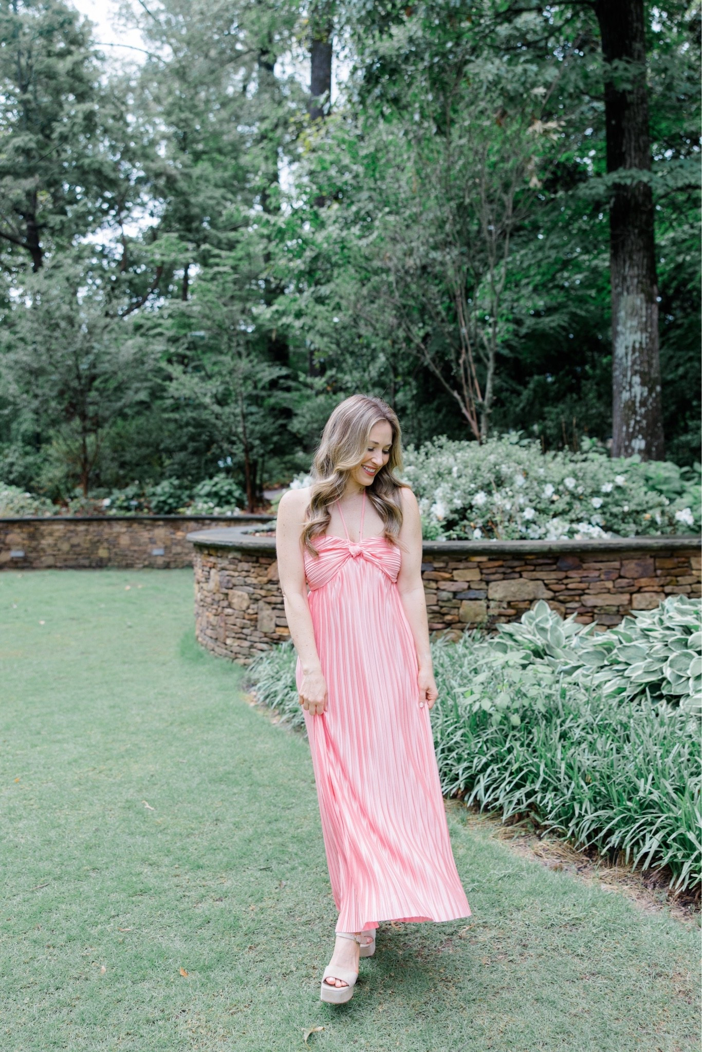 Looking for a pretty wedding guest dress? This bright pink one is a great one that is lightweight flattering and fun. Size small.

#LTKOver40 #LTKSeasonal #LTKWedding