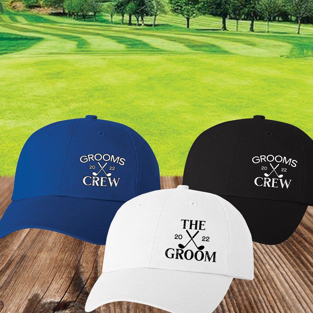 Golf Bachelor Party Favors Groomsman Golf Hats Custom Grooms Crew Baseball Hats Golf Wedding Part... | Etsy (US)