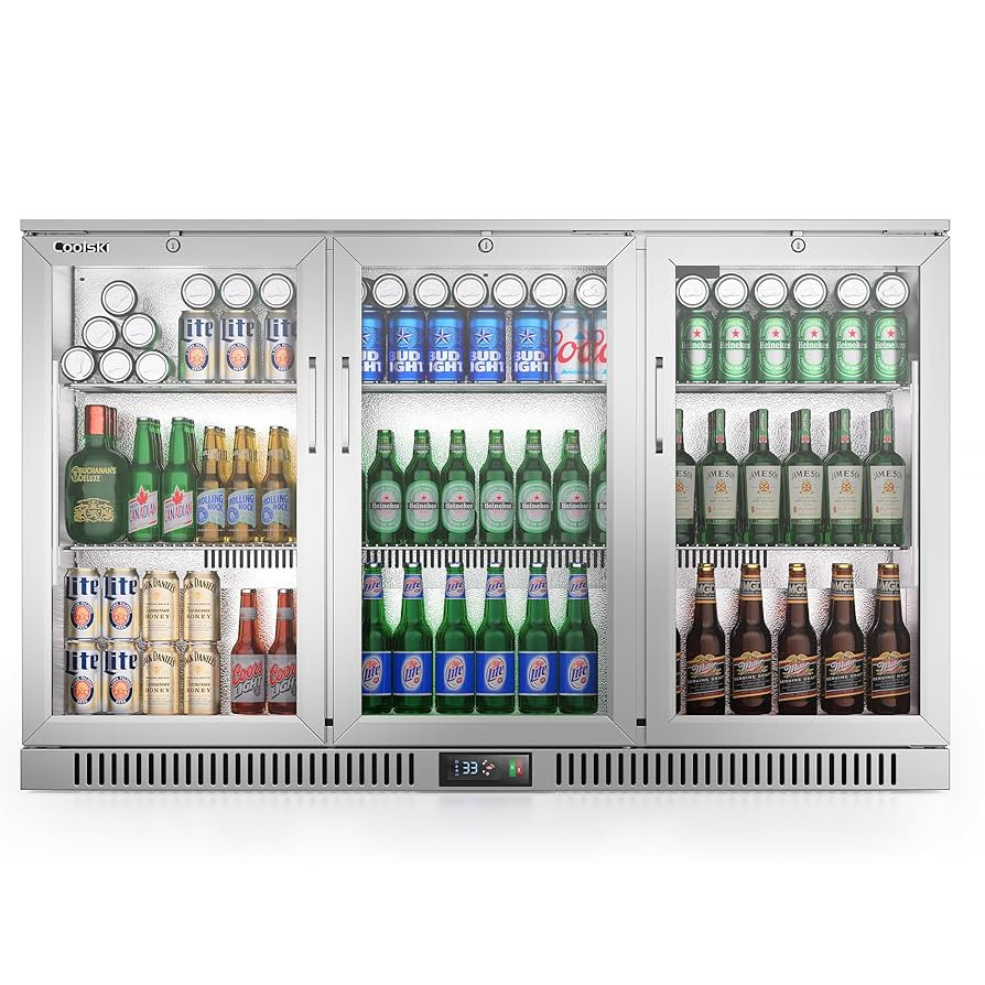 Beverage Refrigerator with 3 Doors, Commercial Back Bar Cooler for Beer Soda Wine, Counter Height... | Amazon (US)