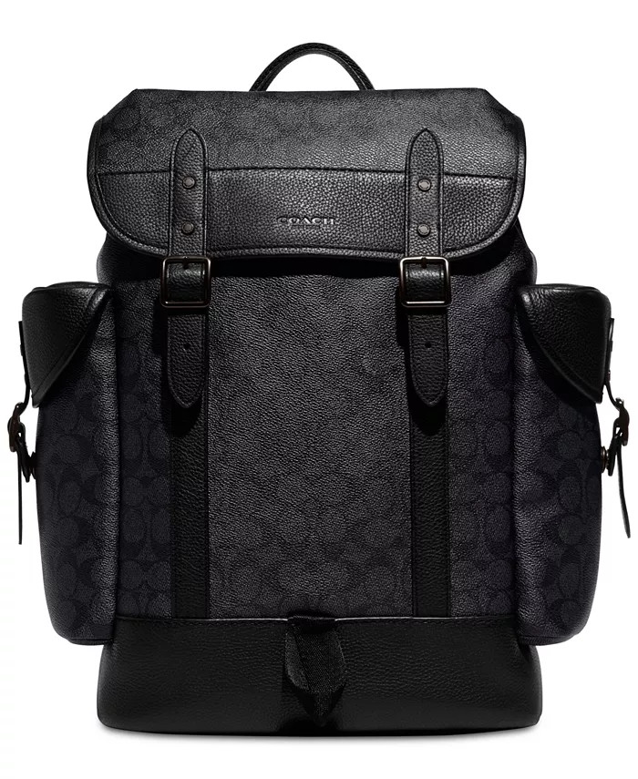 COACH Hitch Signature Print Canvas & Leather Backpack & Reviews - All Accessories - Men - Macy's | Macys (US)