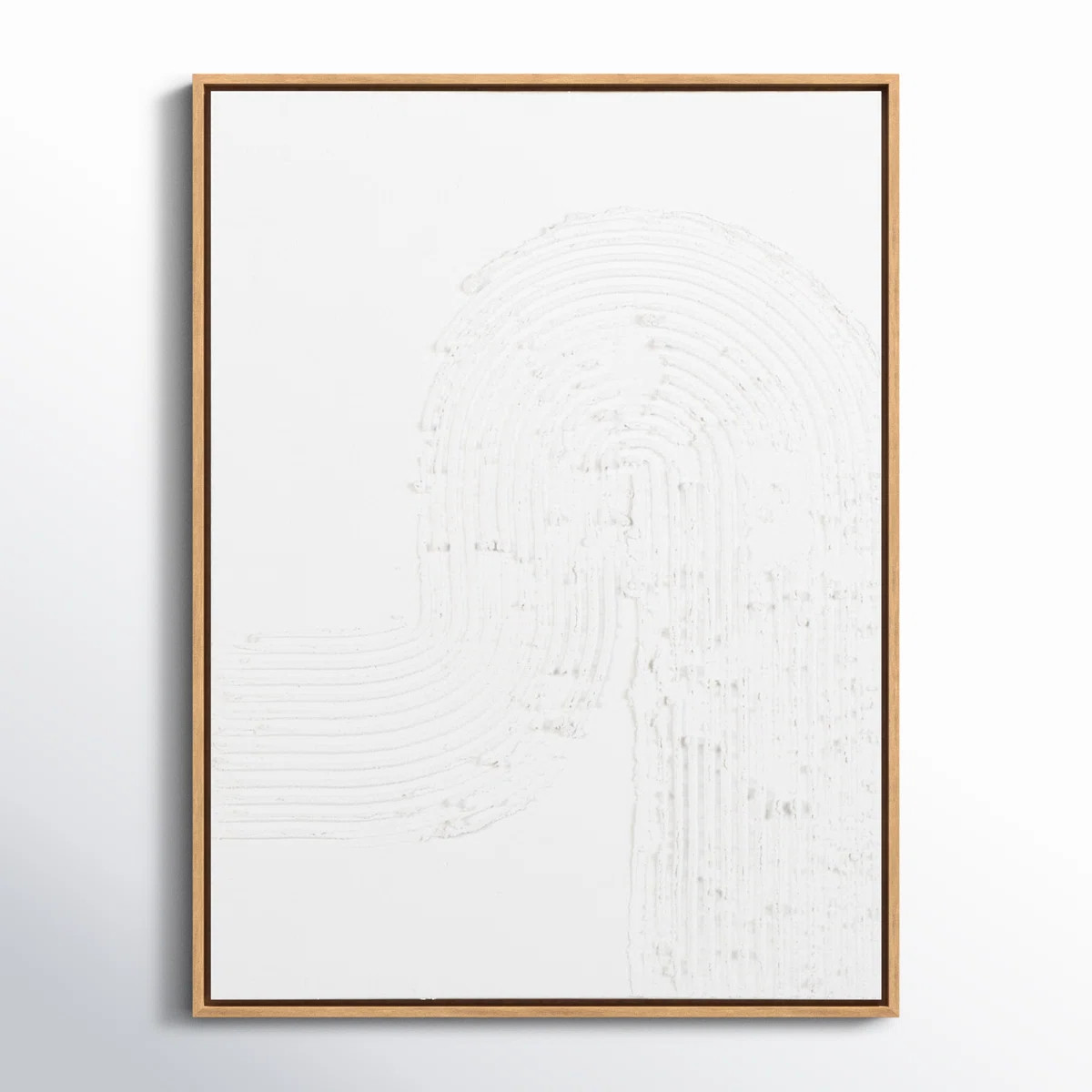 Devi Cole And Grey Canvas Abstract Framed Wall Art With Brown Frame | Wayfair North America